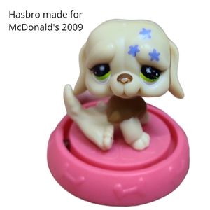 Hasbro littlest pet shop made for McDonald's 2009 toy dog with purple stars